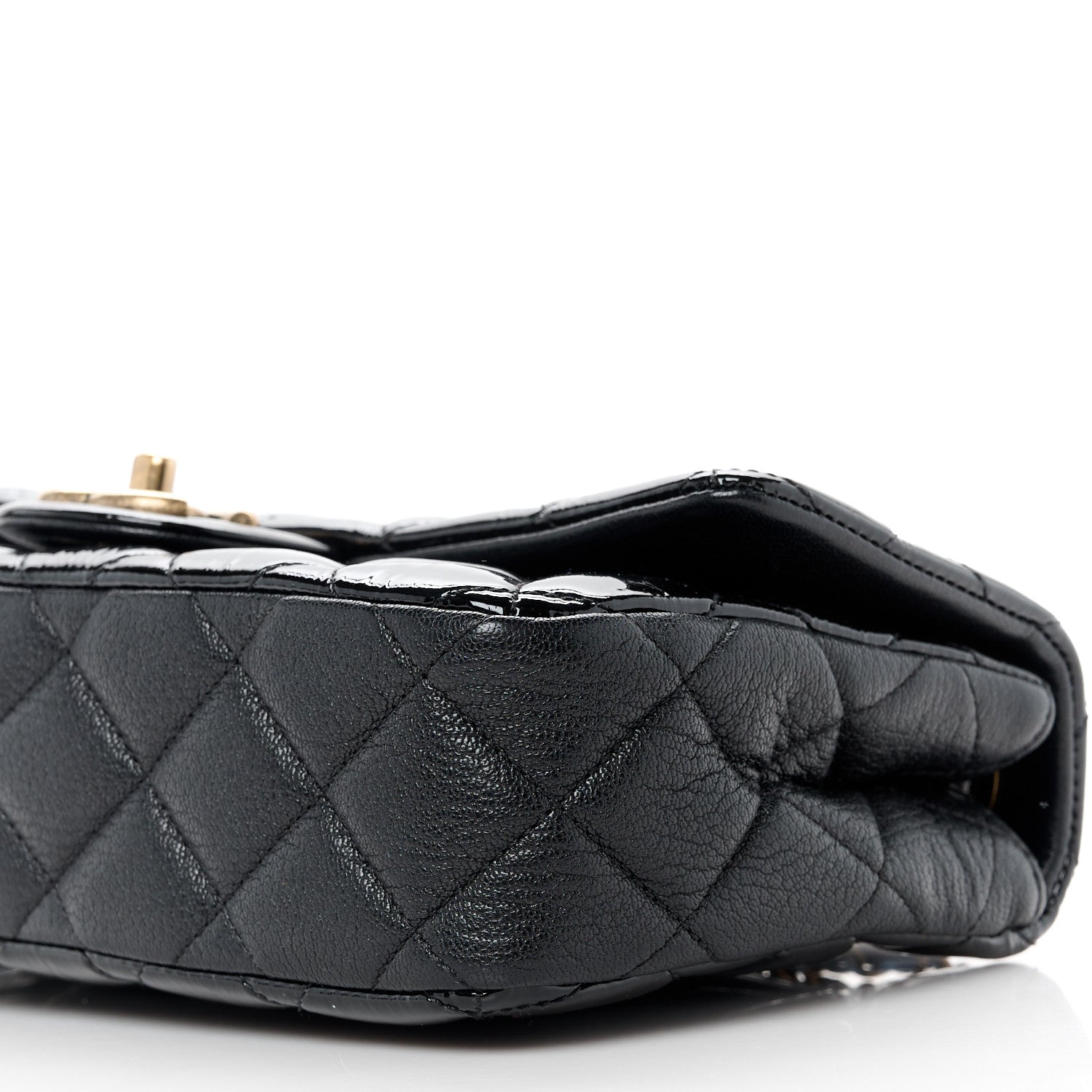 Chanel Patent Goatskin Quilted Medium CC Eyelet Flap Black 11 of 12