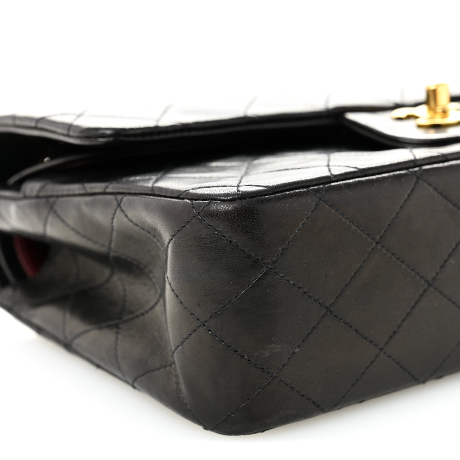 Chanel Lambskin Quilted Medium Double Flap Black 9 of 10