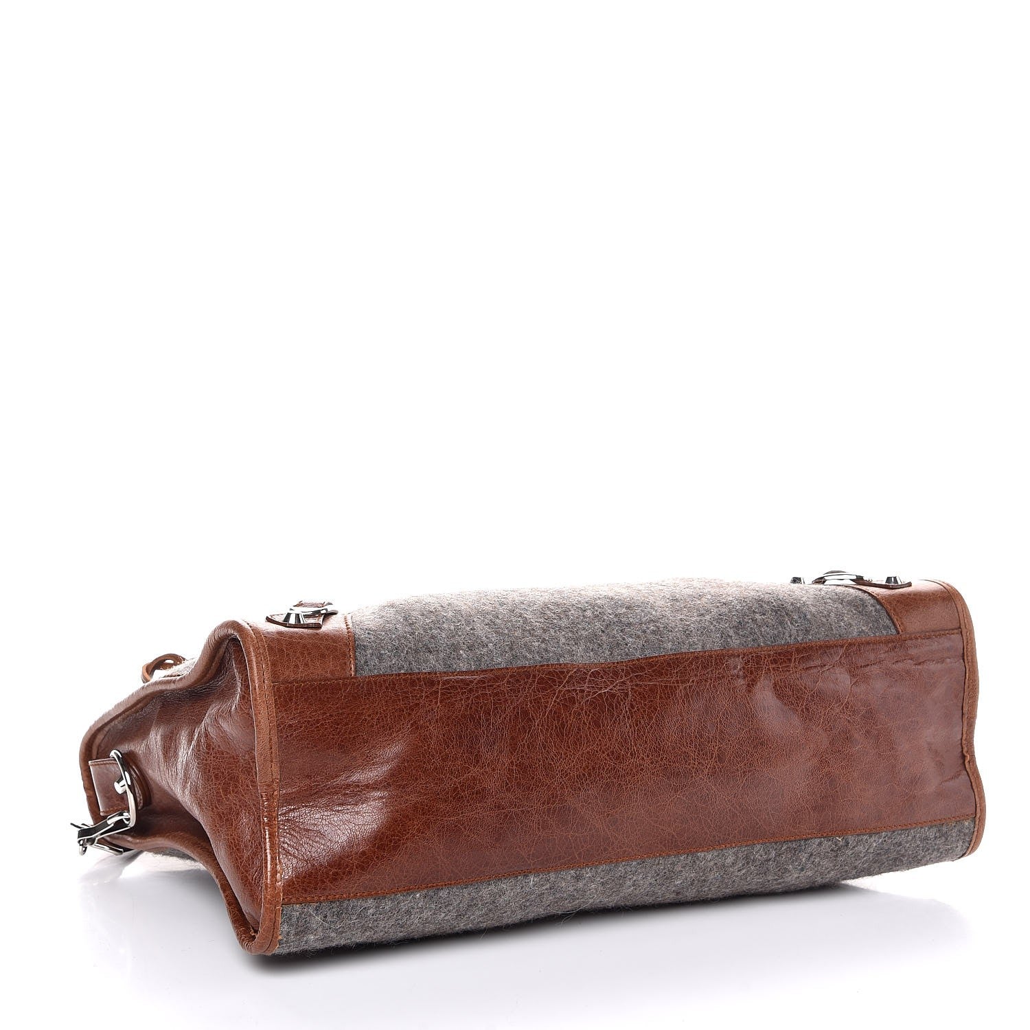 Balenciaga Agneau Wool Classic Silver Hardware City Grey Cognac 4 of 7