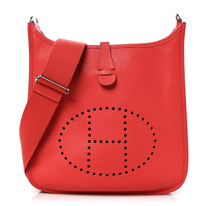Hermes Taurillon Clemence Evelyne III PM Rouge Pivoine 1 of 10