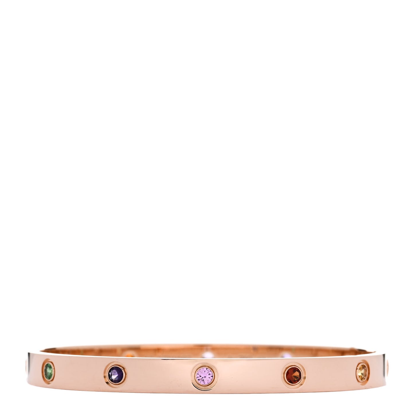 18K Pink Gold Sapphire Garnet Amethyst LOVE Bracelet 18