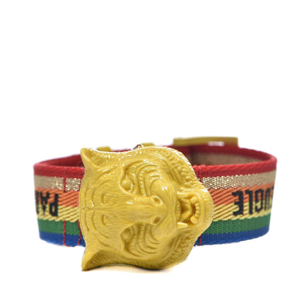 Gucci Stainless Steel Nylon 32mm Le Marche Des Merveilles Tiger Quartz Watch Yellow 4 of 7