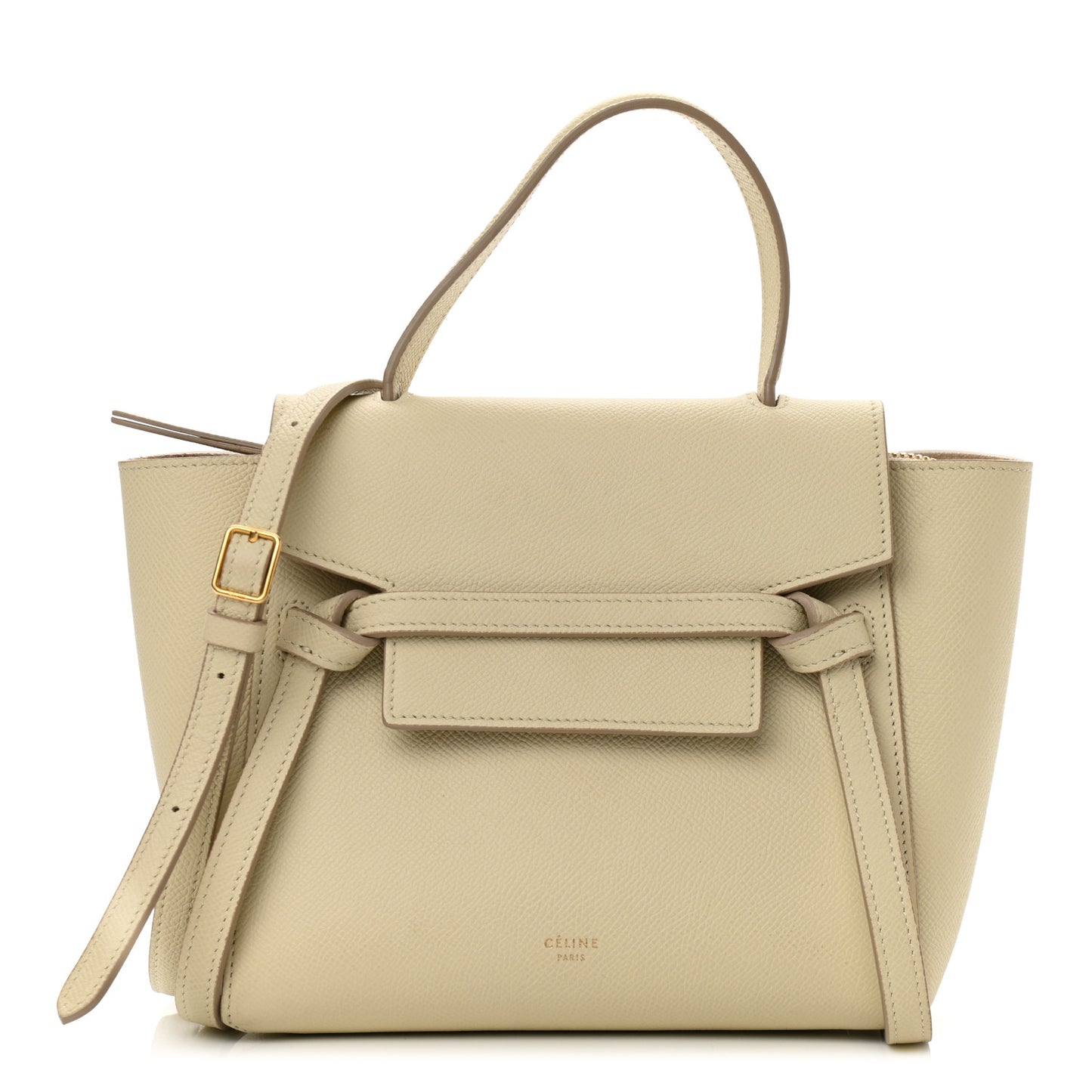 Grained Calfskin Nano Belt Bag Chalk
