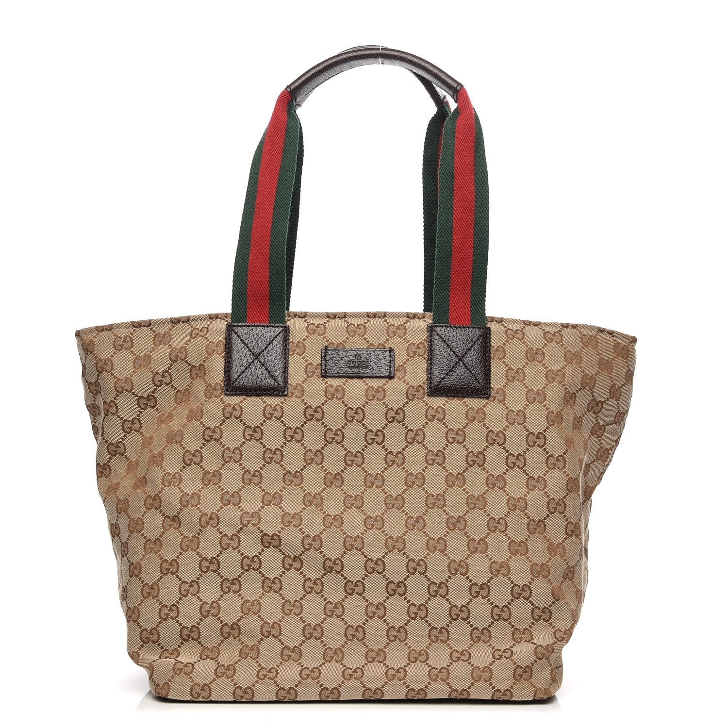 Gucci GG Monogram Large Web Handle Bucket Tote Dark Brown 1 of 7