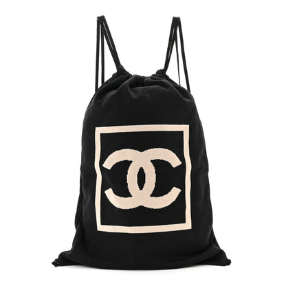 Chanel Cotton CC Drawstring Sport Line Backpack Black 1 of 10