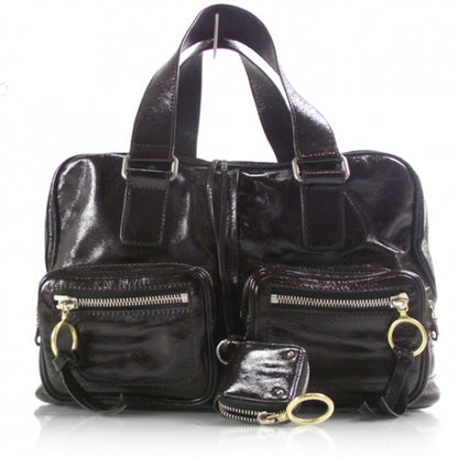 Chloe Crinkled Patent Betty Shoulder Bag Brown 1 of 14