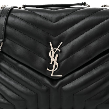 Saint Laurent Calfskin Y Quilted Monogram Medium Loulou Chain Satchel Black 8 of 11