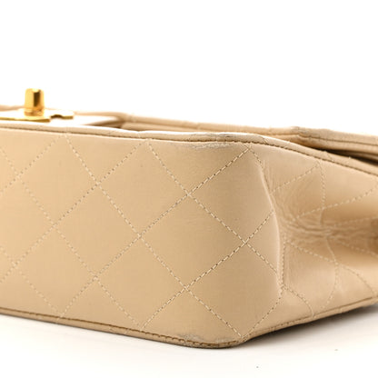 Chanel Lambskin Quilted Medium Double Flap Beige 10 of 15