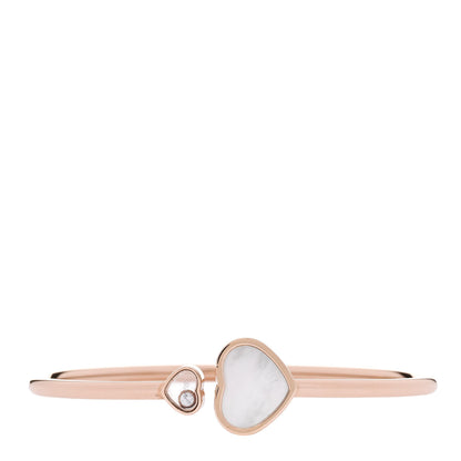 Chopard 18K Rose Gold Diamond Mother of Pearl Happy Hearts Bangle Bracelet 1 of 5