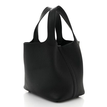 Hermes Taurillon Clemence Monochrome Picotin Lock 18 PM Black 3 of 11