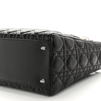 Christian Dior Lambskin Cannage Medium Lady Dior Black 9 of 9