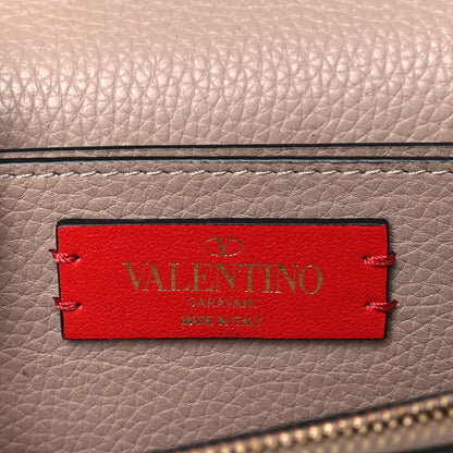 Valentino Garavani Pebbled Calfskin Rockstud Flap Wallet On Chain Poudre 6 of 8