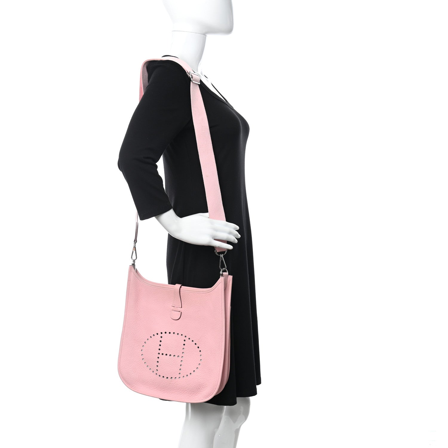Hermes Taurillon Clemence Evelyne III PM Rose Sakura 2 of 12