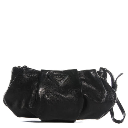 Prada Glace Calf Clutch Wristlet Nero Black 1 of 10