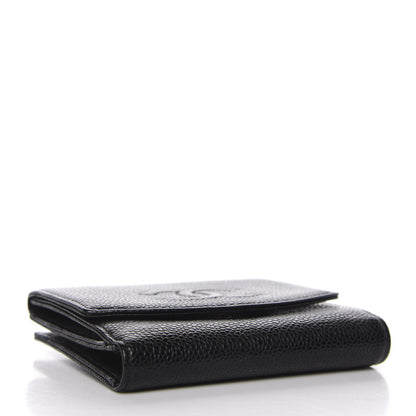 Chanel Caviar Timeless CC Compact French Wallet Black 4 of 9