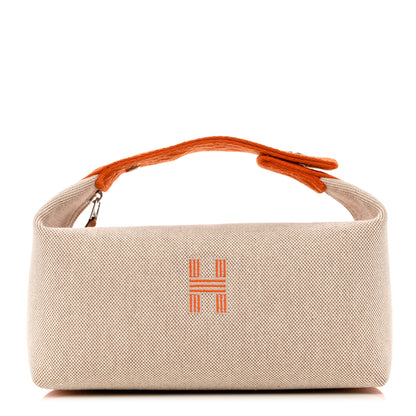 Hermes Canvas Small Bride-A-Brac Pouch Natural Orange 1 of 7