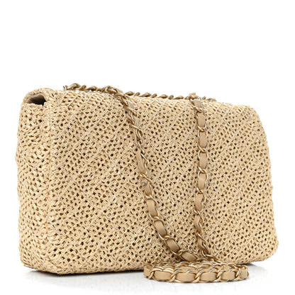 Chanel Raffia Crochet Medium Single Flap Bag Beige 2 of 4