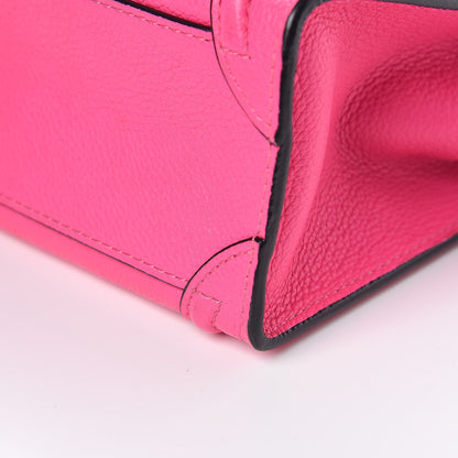Celine Drummed Calfskin Nano Luggage Fluo Pink 14 of 16