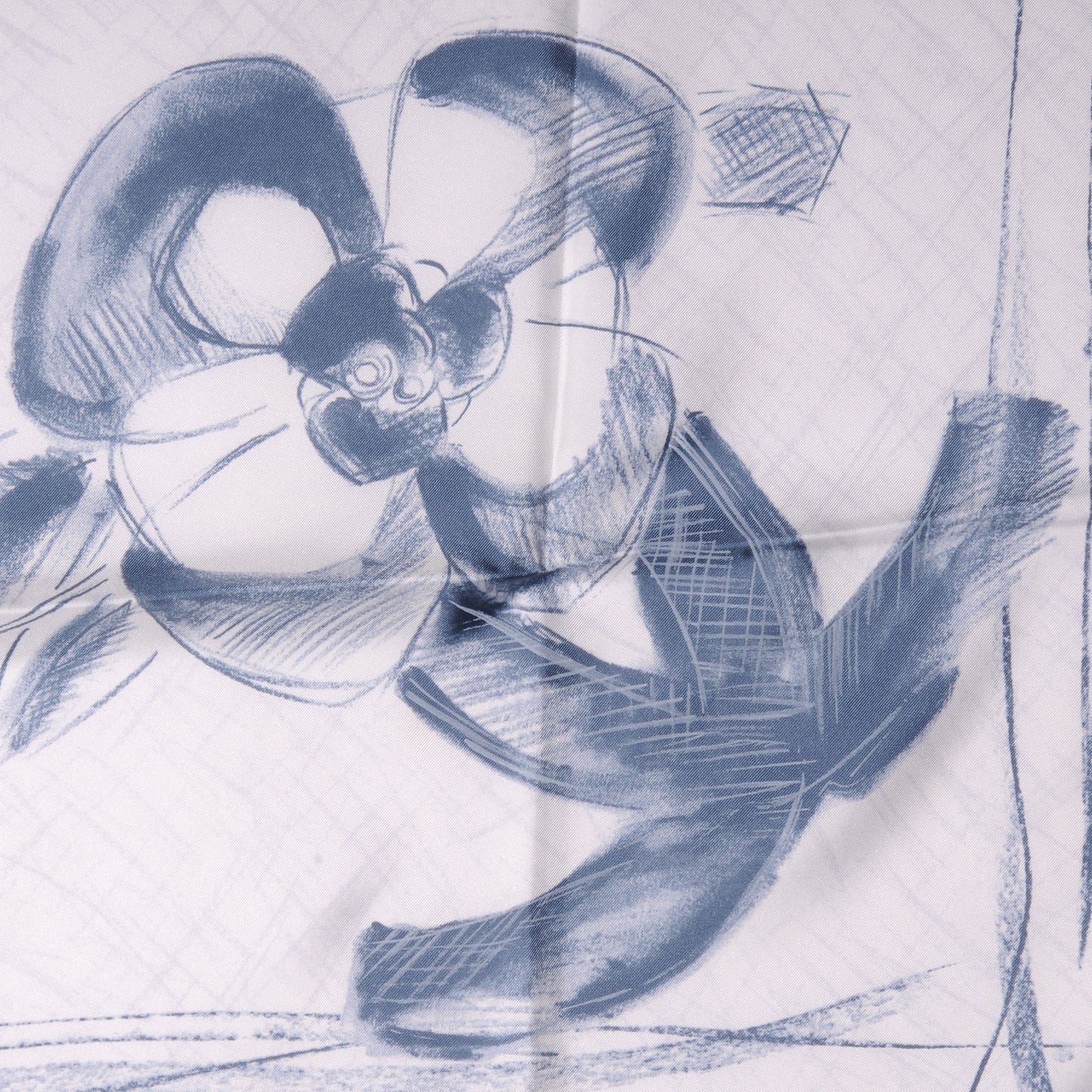 Silk CC Camellia Square Scarf Blue