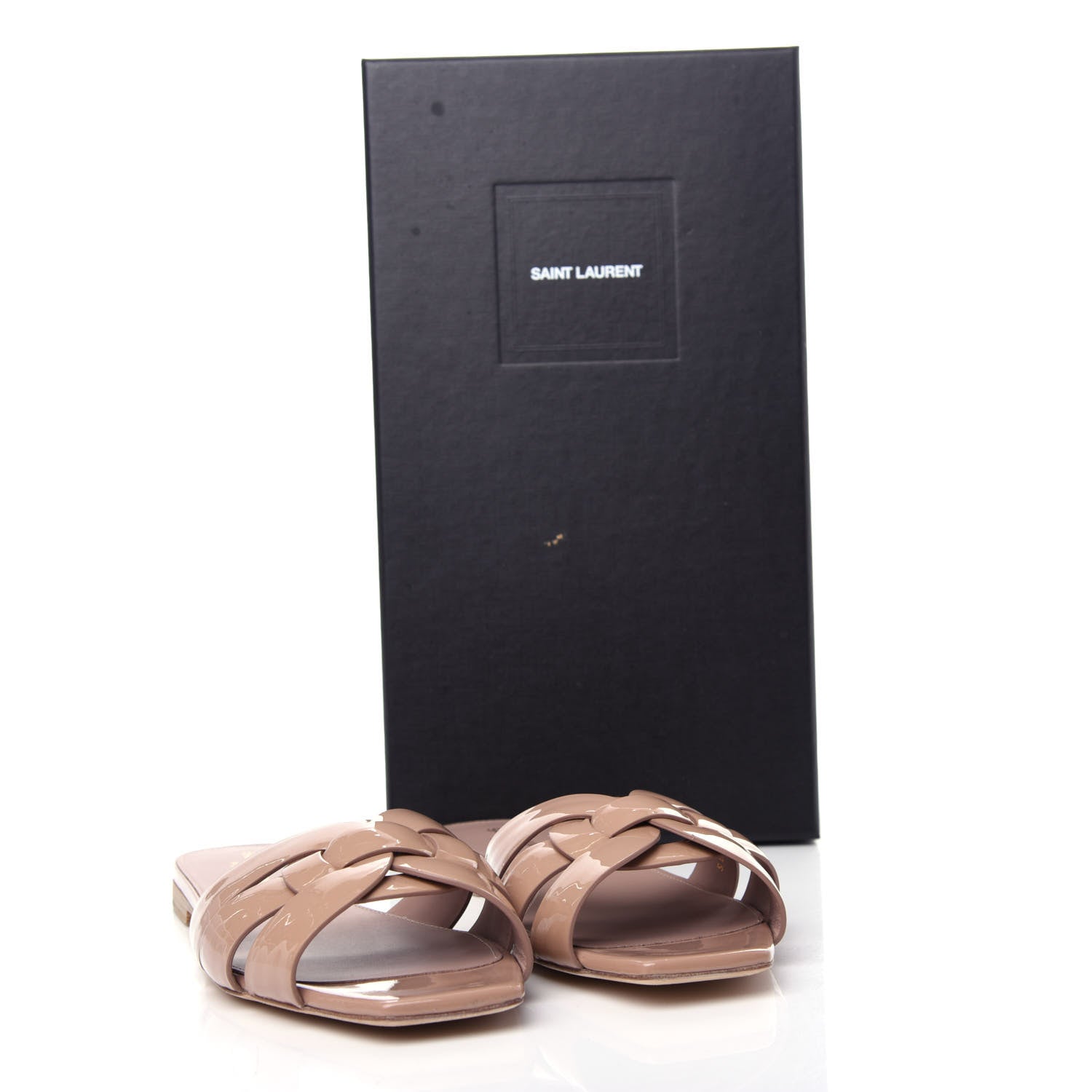 Saint Laurent Patent Calfskin Nu Pied 05 Slide Sandals 39 Nude 11 of 11