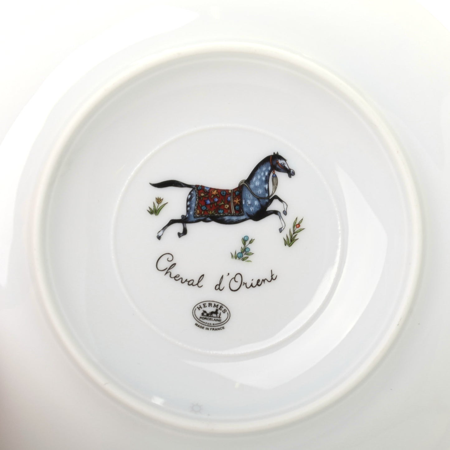 Porcelain Cheval d'Orient Coffee Cup and Saucer Set of 2