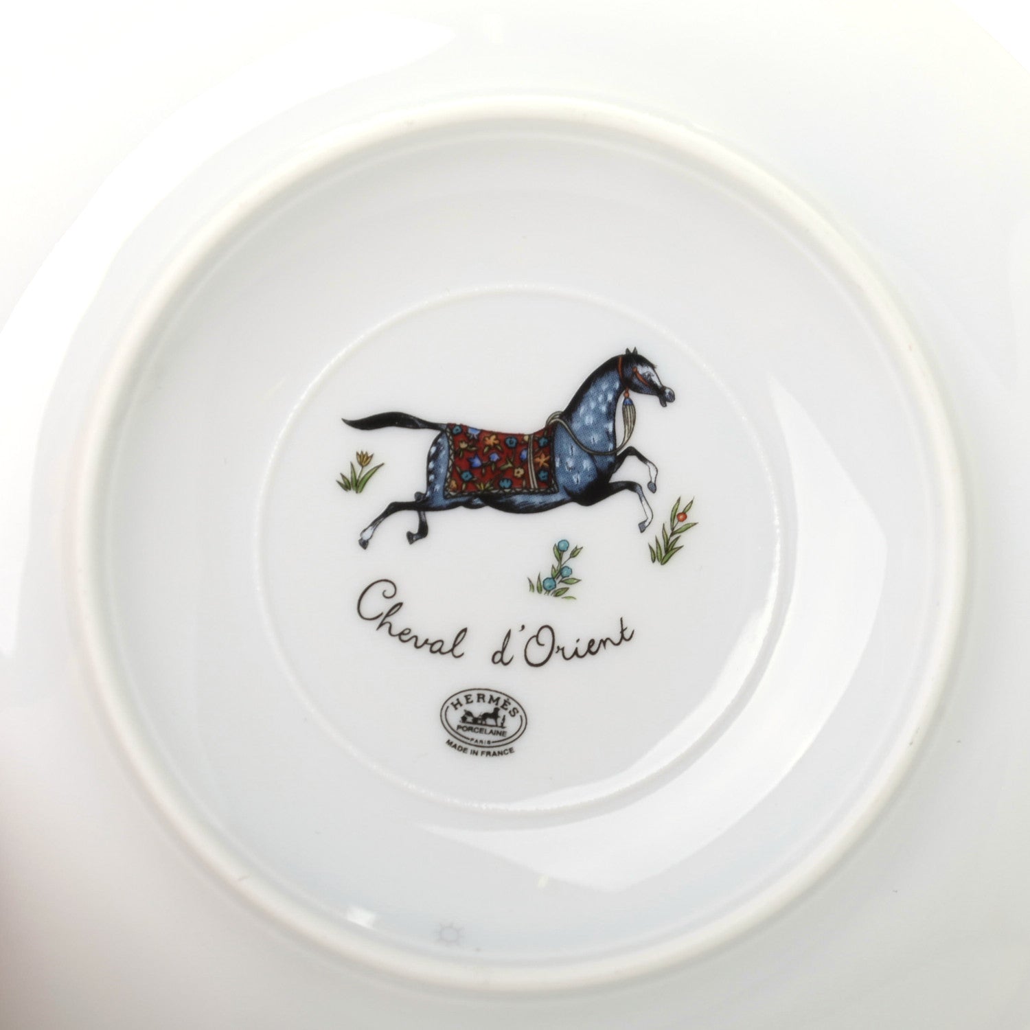 Hermes Porcelain Cheval d'Orient Coffee Cup and Saucer Set of 2 6 of 8