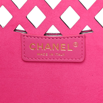 Chanel Lambskin Sea Through Tote Black Multicolor 8 of 12