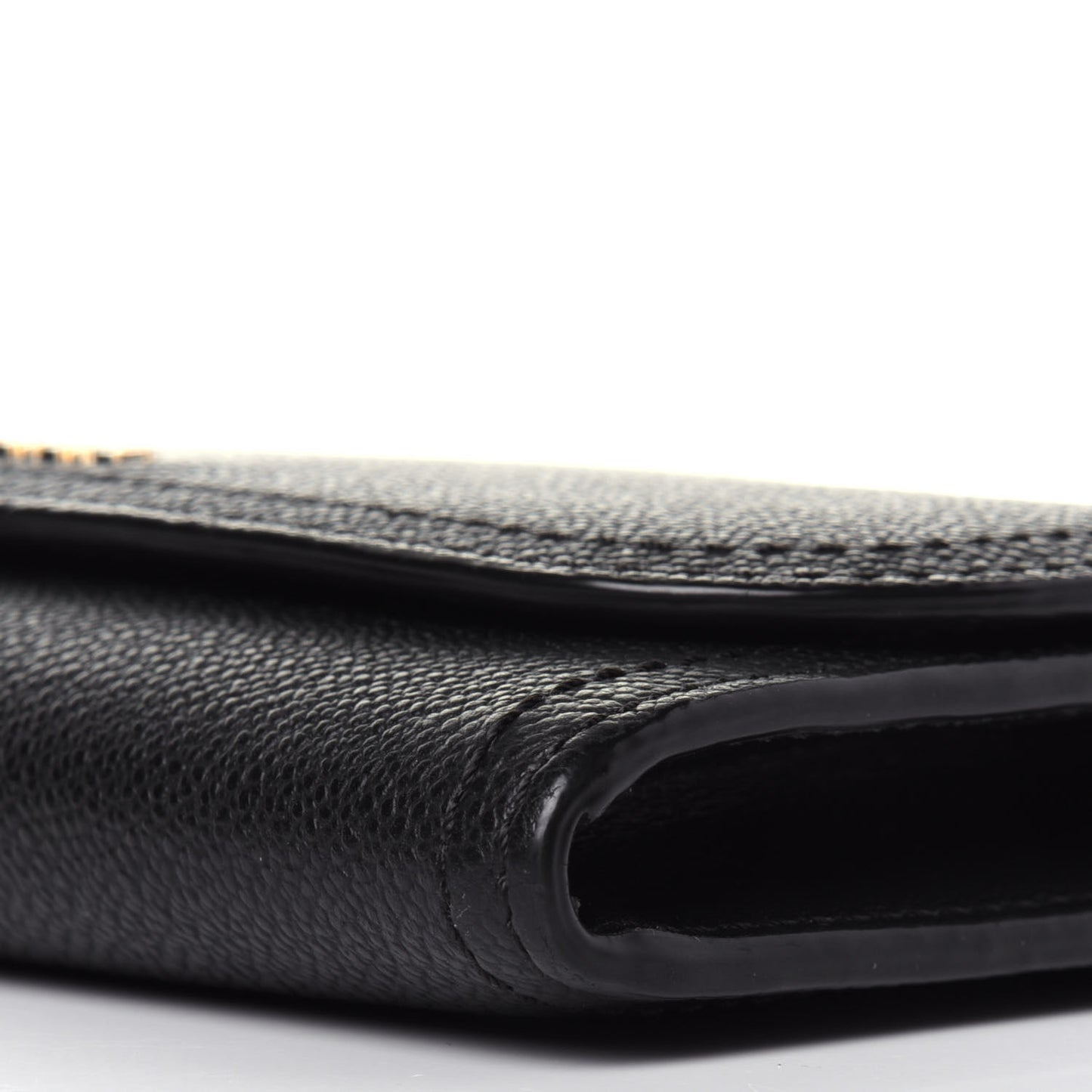 Grain Calfskin Continental Flap Wallet Black