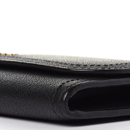 Burberry Grain Calfskin Continental Flap Wallet Black 10 of 11