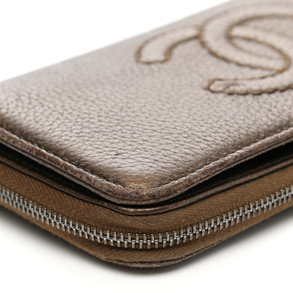 Chanel Metallic Calfskin Large Timeless Zip Around Wallet Brown 13 of 16