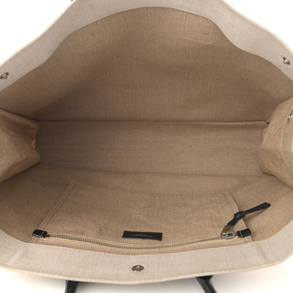 Saint Laurent Linen Calfskin Rive Gauche Tote Optic White 5 of 12