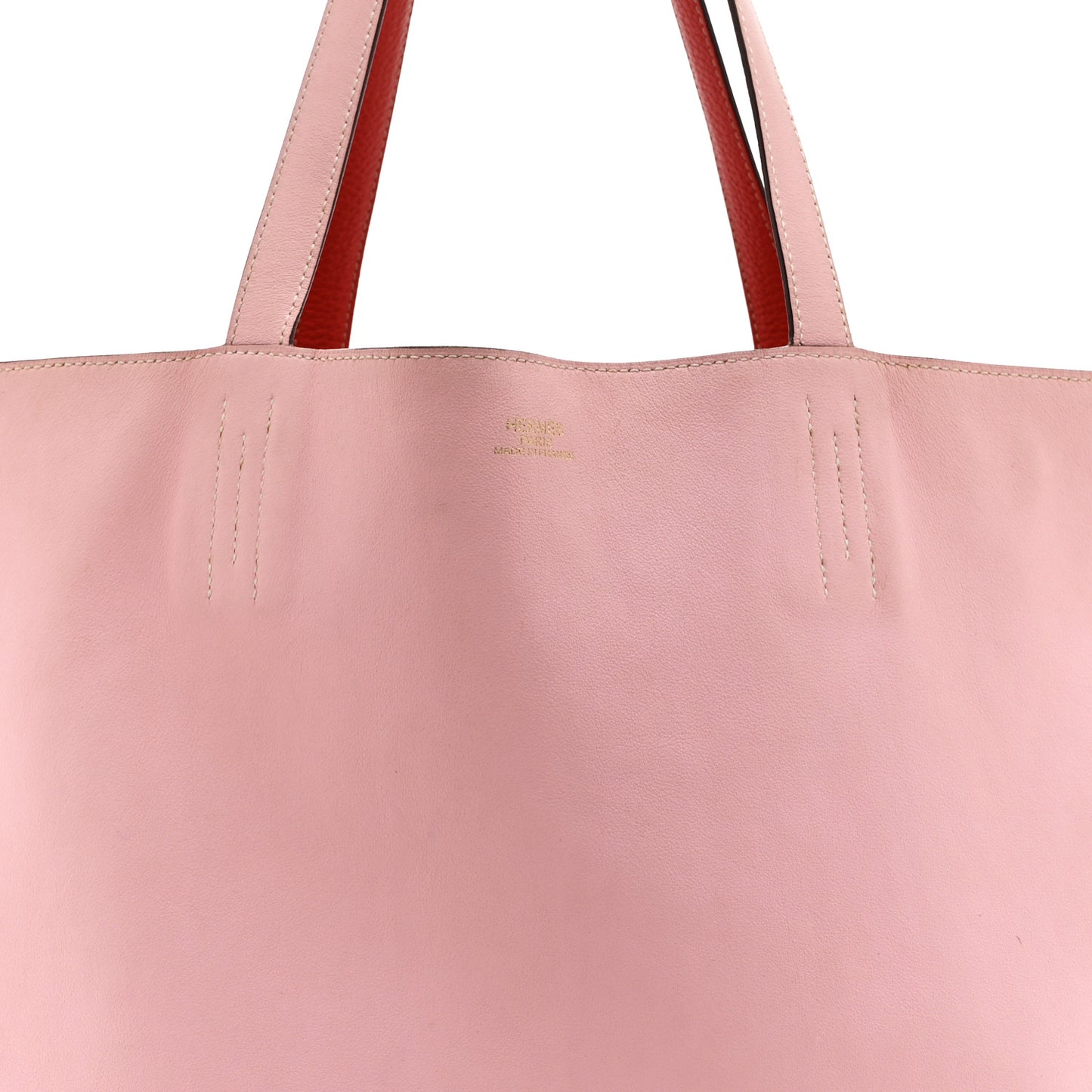 Taurillon Clemence Swift Double Sens 36 Reversible Tote Rose Sakura Bougainvillea