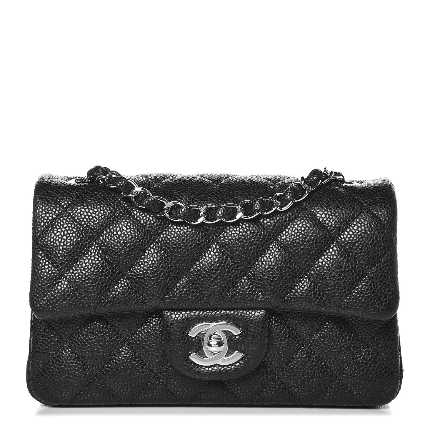 Caviar Quilted Mini Rectangular Flap Black
