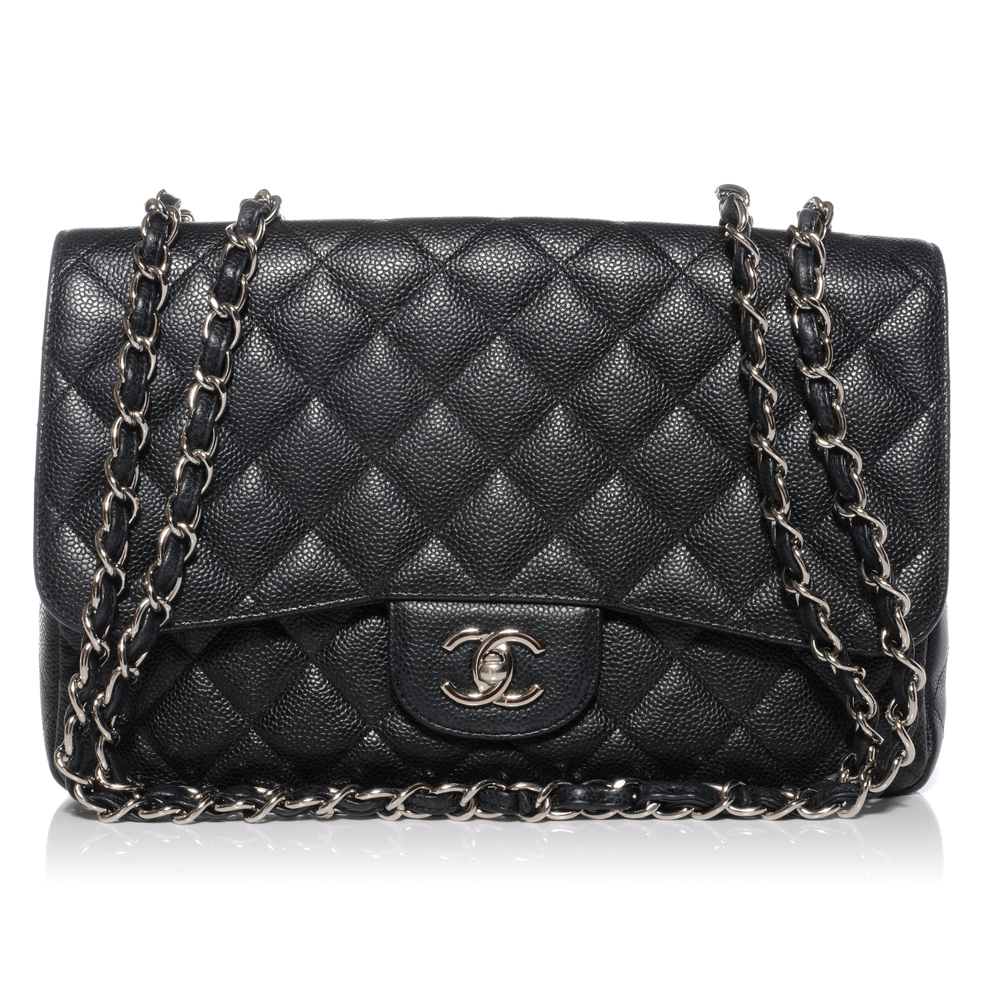 Chanel Caviar Jumbo Single Flap Black 1 of 9