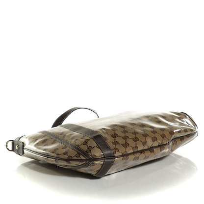 Gucci Crystal Monogram Medium Abbey Convertible Tote Dark Brown 4 of 9