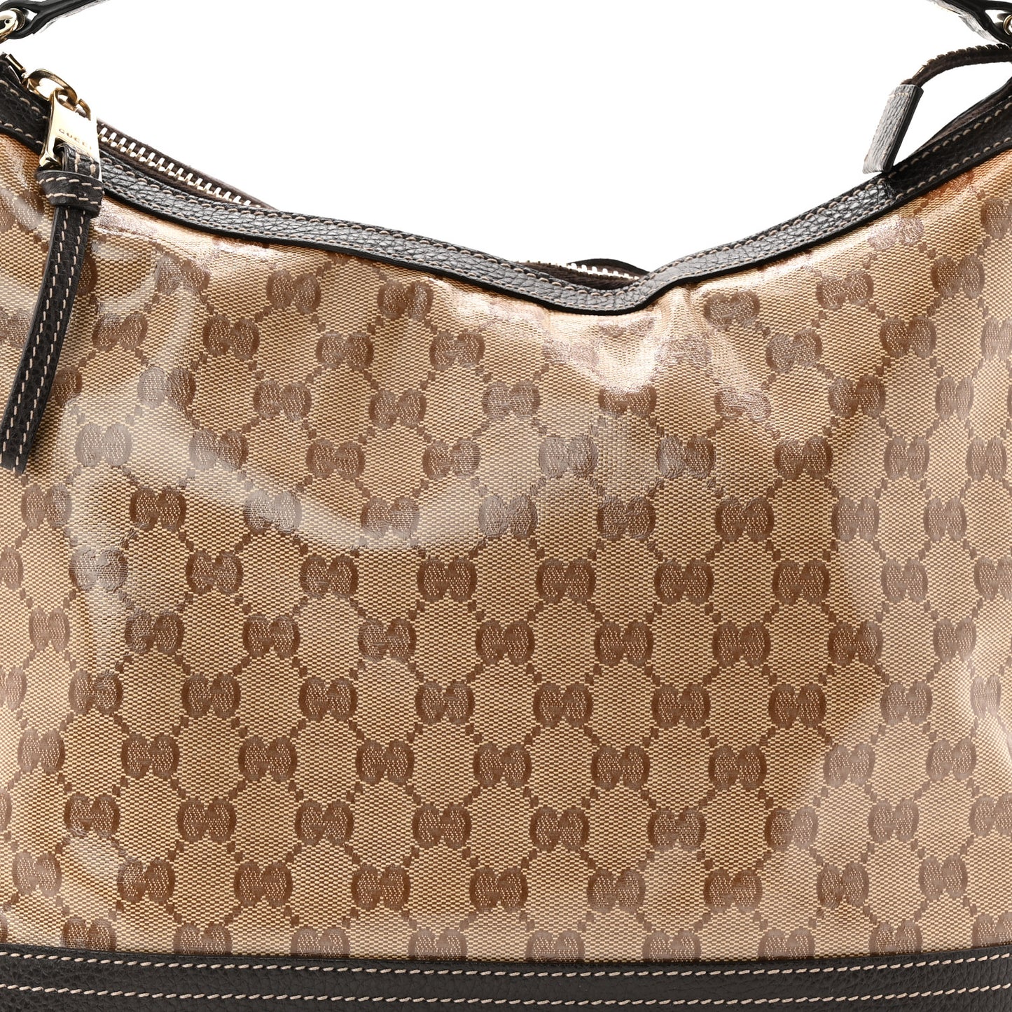 Crystal Monogram Hobo Shoulder Bag Dark Brown