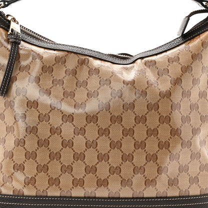 Gucci Crystal Monogram Hobo Shoulder Bag Dark Brown 8 of 10