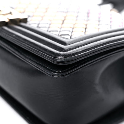 Chanel Lambskin Tile Embroidered Medium Brasserie Mosaic Boy Flap Black Multicolor 8 of 17
