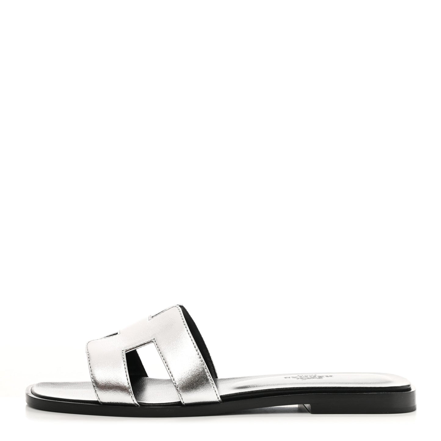 Metallic Nappa Calfskin Oran Sandals 36 Argent