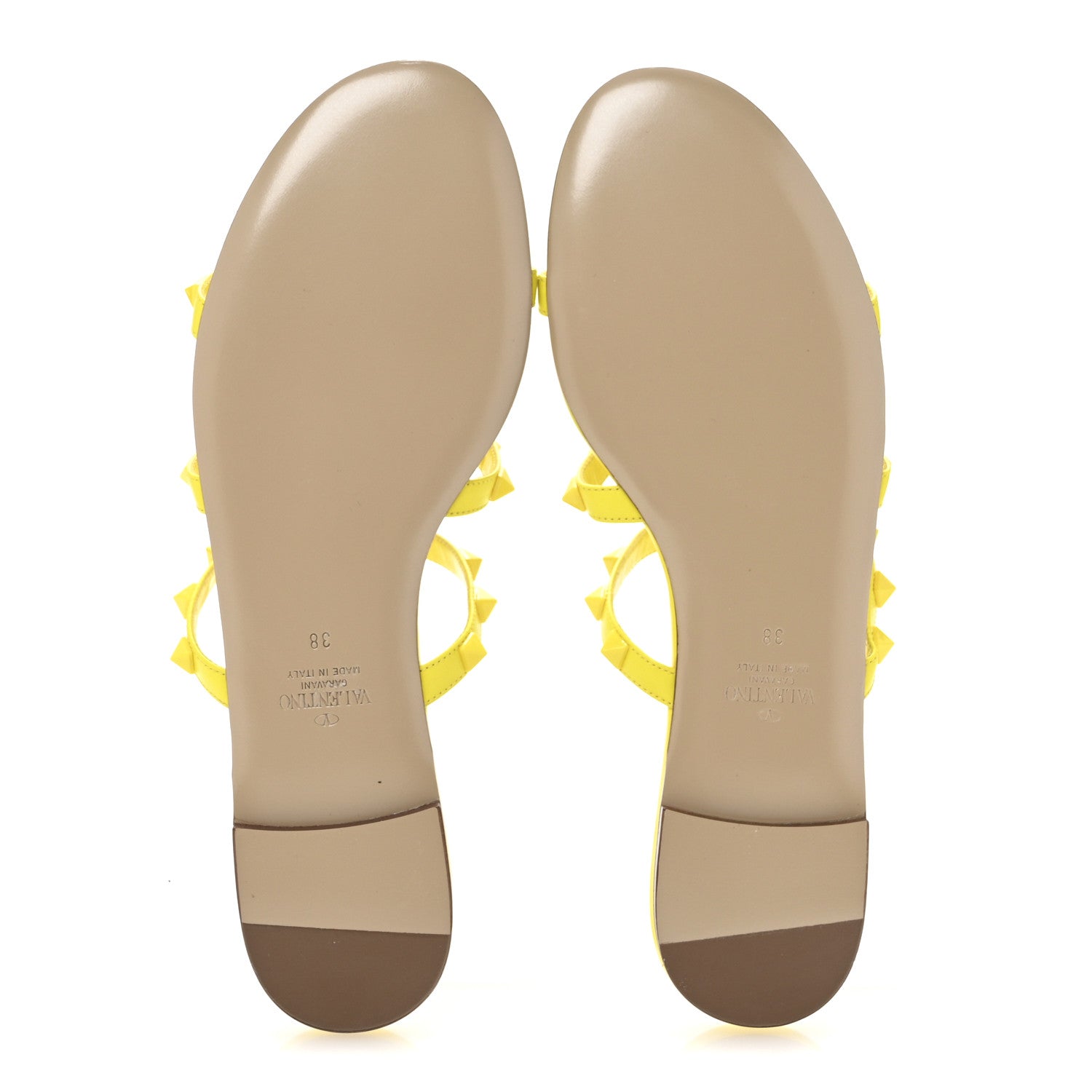 Valentino Garavani Nappa Rockstud Caged Flat Slide Sandals 38