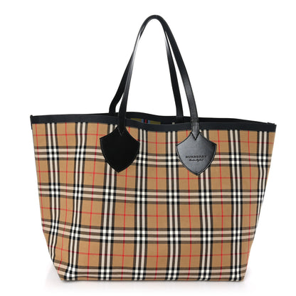 Burberry Vintage Check Extra Large The Giant Reversible Tote Antique Yellow 1 of 18