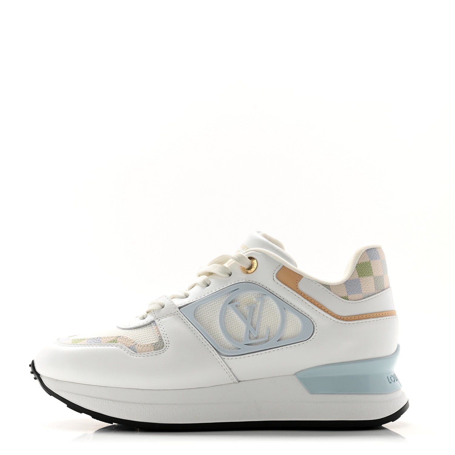 Louis Vuitton Calfskin Damier Azur Run Away Sneakers 38 Bleu Clair 1 of 11