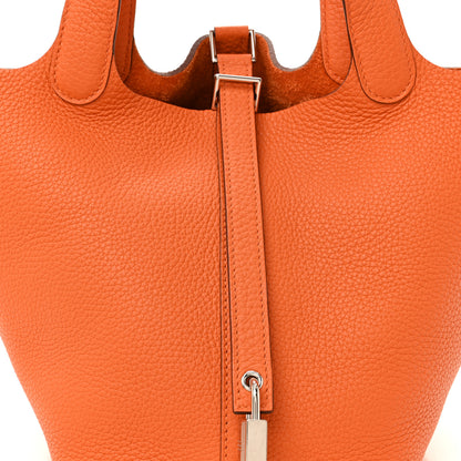 Hermes Taurillon Clemence Picotin Lock 18 PM Orange 8 of 10