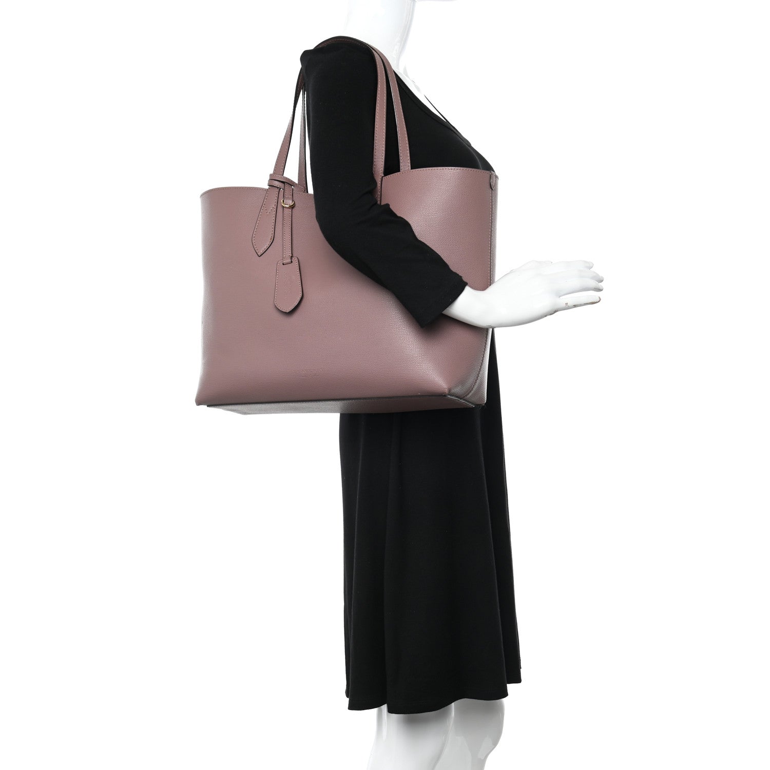 Burberry Grainy Calfskin Haymarket Check Medium Reversible Tote Dusty Pink 2 of 20