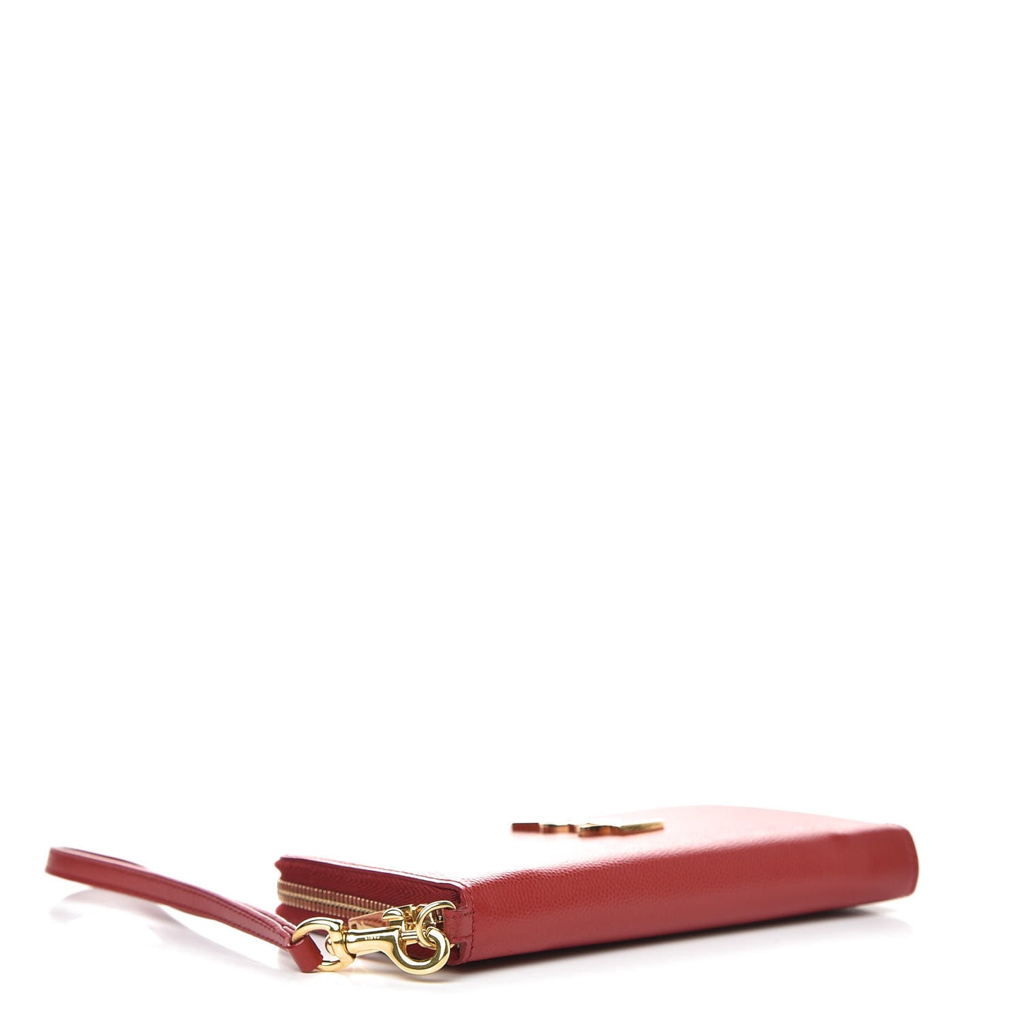 Grain De Poudre Monogram Smartphone Zip Around Wristlet Wallet Red