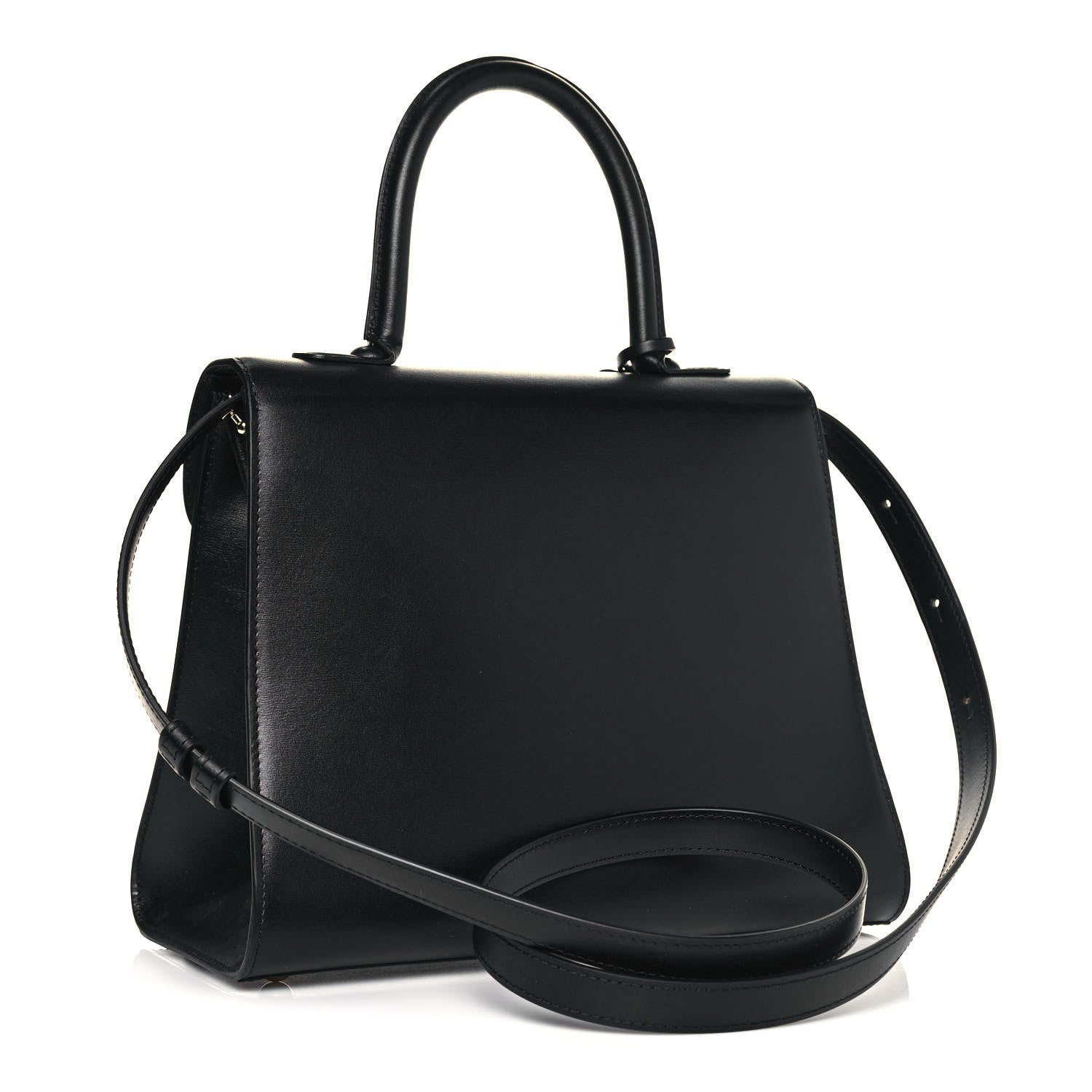 Delvaux Grained Calfskin MM Brillant Satchel Black 4 of 12