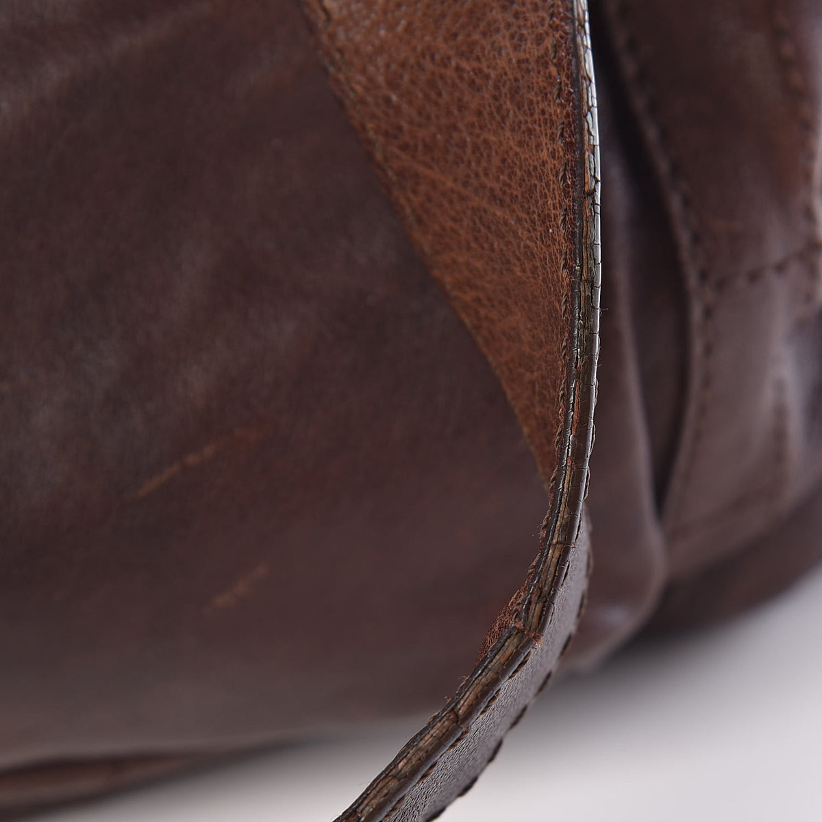 Calfskin Stitched Outdoor Ligne Bowler Brown