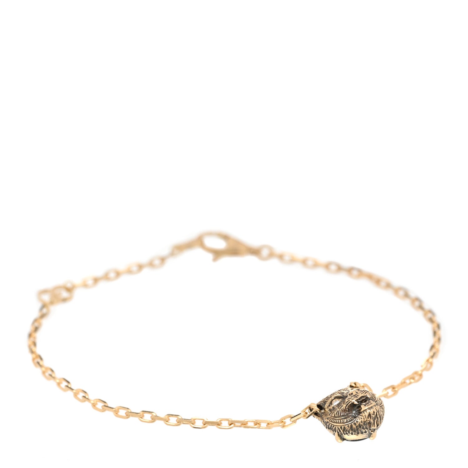 Gucci 18K Yellow Gold Diamond Black Onyx Le Marché des Merveilles Feline Bracelet 1 of 4