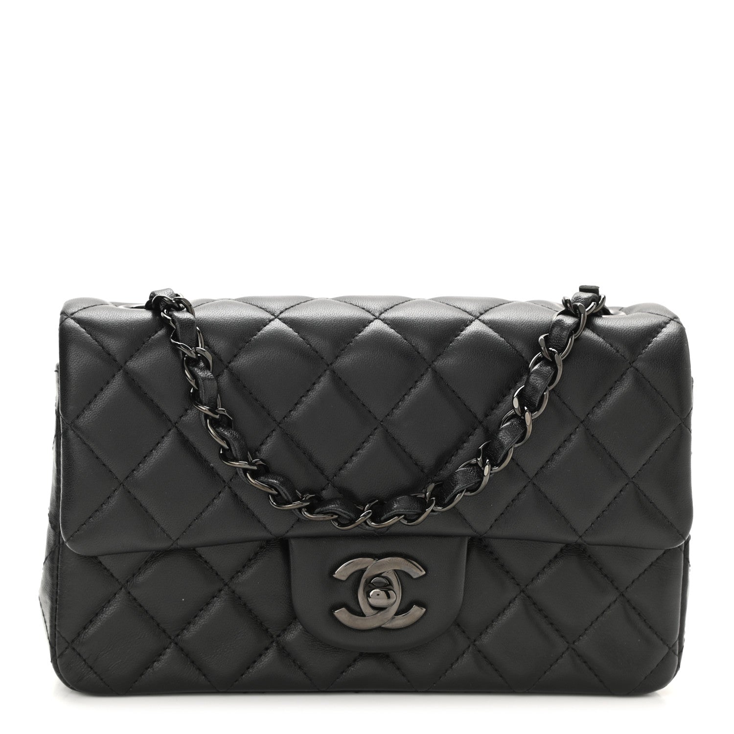 Chanel Lambskin Quilted Mini Rectangular Flap So Black 1 of 11