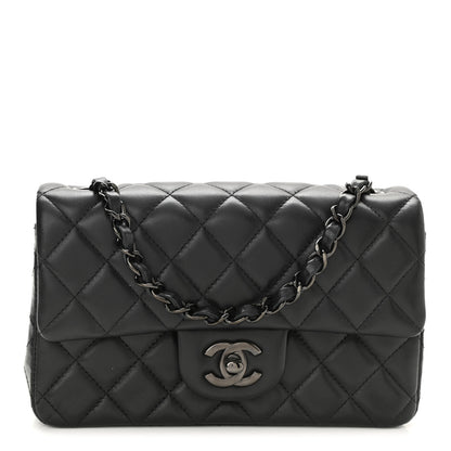 Chanel Lambskin Quilted Mini Rectangular Flap So Black 1 of 11